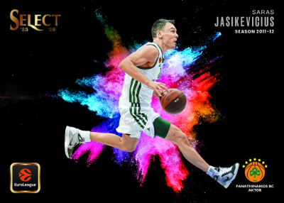 2025-26 Panini Select EuroLeague Basketball Black Color Blast Saras Jasikevicius MOCK UP