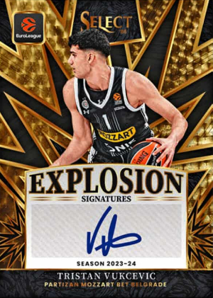 2025-26 Panini Select EuroLeague Basketball EuroLeague Explosion Sigs Gold Vinyl Tristan Vukcevic MOCK UP