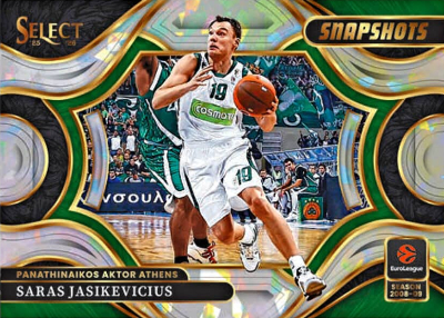 2025-26 Panini Select EuroLeague Basketball Snapshots White Cracked Ice Saras Jasikevicius MOCK UP