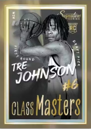 2025-26 Panini Signature Series Basketball Class Masters Gold Tre Johnson MOCK UP 2025-26 Panini Signature Series Basketball Class Masters Gold Tre Johnson MOCK UP