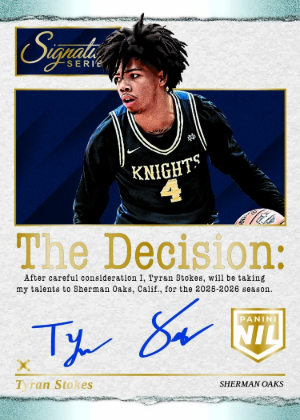 2025-26 Panini Signature Series Basketball The Decision Auto Tyran Stokes MOCK UP 2025-26 Panini Signature Series Basketball The Decision Auto Tyran Stokes MOCK UP