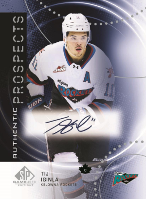 2025-26 SP Game Used CHL Hockey Base Blue Auto Tij Iginla MOCK UP