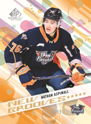 2025-26 SP Game Used CHL Hockey Base New Grooves Orange Nathan Aspinall MOCK UP