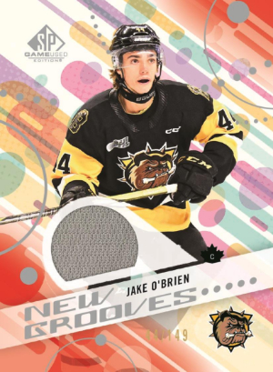 2025-26 SP Game Used CHL Hockey Base New Grooves Red Jersey Jake OBrien MOCK UP