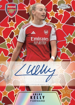 2025-26 Topps Chrome Arsenal Arsenal All-Stars Auto Chloe Kelly MOCK UP 2025-26 Topps Chrome Arsenal Arsenal All-Stars Auto Chloe Kelly MOCK UP