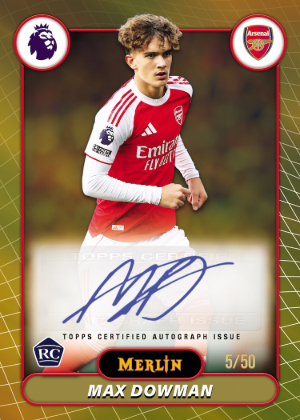 2025-26 Topps Merlin Premier League Soccer Base Auto Gold Refractor Max Dowman MOCK UP 2025-26 Topps Merlin Premier League Soccer Base Auto Gold Refractor Max Dowman MOCK UP