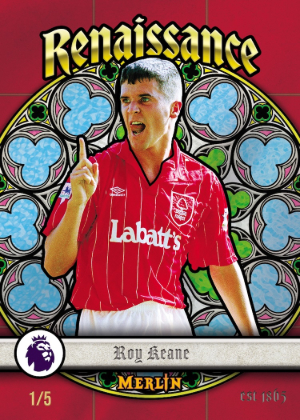 2025-26 Topps Merlin Premier League Soccer Renaissance Red Refractor Roy Keane MOCK UP 2025-26 Topps Merlin Premier League Soccer Renaissance Red Refractor Roy Keane MOCK UP