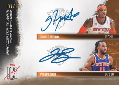 2025-26 Topps Signature Class Basketball Dual Auto Carmelo Anthony Jalen Brunson MOCK UP