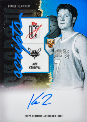 2025-26 Topps Signature Class Basketball Shadow Scripts Blue Kon Knueppel MOCK UP