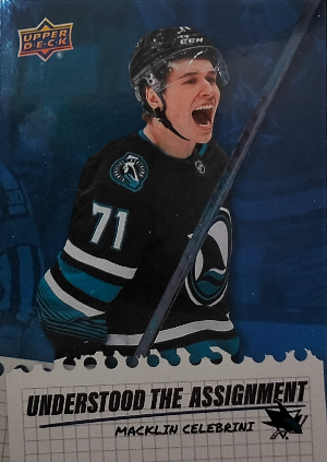 2025-26 Upper Deck Extended Series Understood the Assignment Macklin Celebrini 2025-26 Upper Deck Extended Series Understood the Assignment Macklin Celebrini