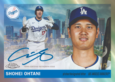 2025 Topps Chrome Platinum Baseball 1955 Topps City Variations Auto Shohei Ohtani MOCK UP