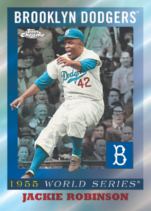 2025 Topps Chrome Platinum Baseball 1955 World Series Jackie Robinson MOCK UP