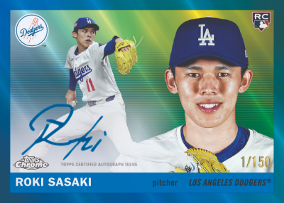 2025 Topps Chrome Platinum Baseball Auto Blue Refractor Roki Sasaki MOCK UP