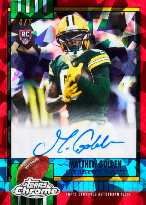2025 Topps Chrome Sapphire Football 1990 Topps Auto Red Sapphire Matthew Golden MOCK UP 2025 Topps Chrome Sapphire Football 1990 Topps Auto Red Sapphire Matthew Golden MOCK UP