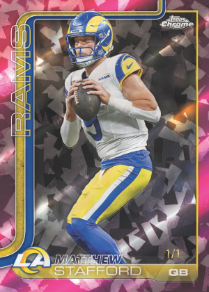 2025 Topps Chrome Sapphire Football Base Padparadscha Matthew Stafford MOCK UP 2025 Topps Chrome Sapphire Football Base Padparadscha Matthew Stafford MOCK UP