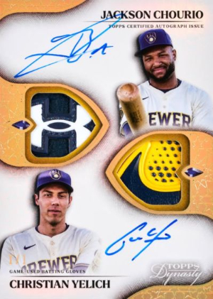 2025 Topps Dynasty Baseball Dynasty Dual Auto Batting Glove Jackson Chourio, Christian Yelich MOCK UP 2025 Topps Dynasty Baseball Dynasty Dual Auto Batting Glove Jackson Chourio, Christian Yelich MOCK UP