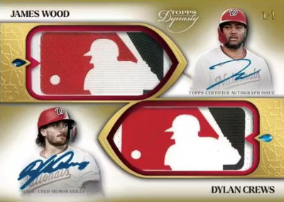 2025 Topps Dynasty Baseball Dynasty Dual Auto MLB Logo Patch James Wood, Dylan Crews MOCK UP 2025 Topps Dynasty Baseball Dynasty Dual Auto MLB Logo Patch James Wood, Dylan Crews MOCK UP