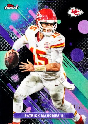 2025 Topps Finest Football Base Common Black Refractor Patrick Mahomes II MOCK UP