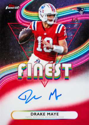 2025 Topps Finest Football Finest Auto Red Refractor Drake Maye MOCK UP
