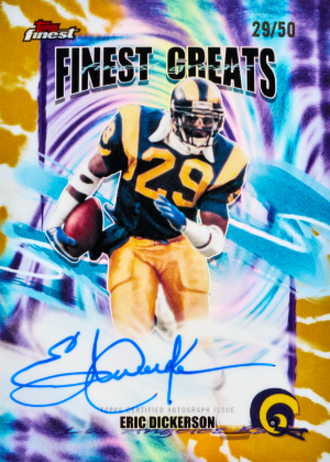 2025 Topps Finest Football Finest Greats Auto Gold Refractor Eric Dickerson MOCK UP