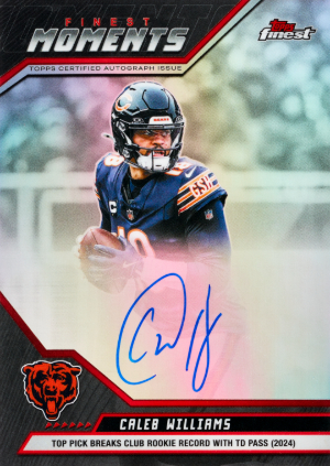 2025 Topps Finest Football Finest Moments Auto Refractor Caleb Williams MOCK UP