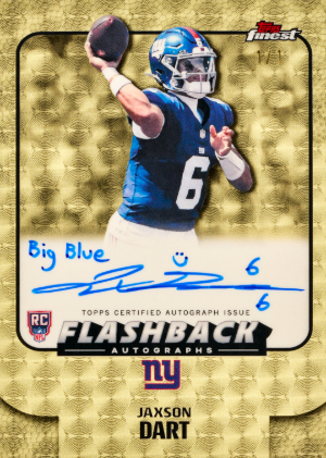 2025 Topps Finest Football Flashback Auto SuperFractor Jaxson Dart MOCK UP