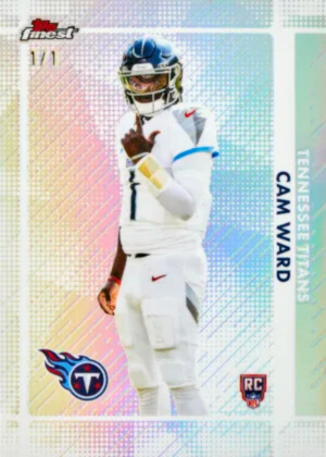 2025 Topps Finest Football Framed White Cam Ward MOCK UP