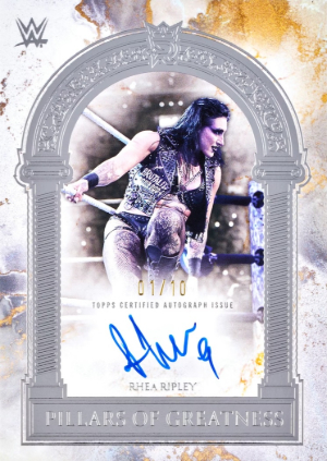 2025 Topps Royalty WWE Pillars of Greatness Auto Rhea Ripley MOCK UP