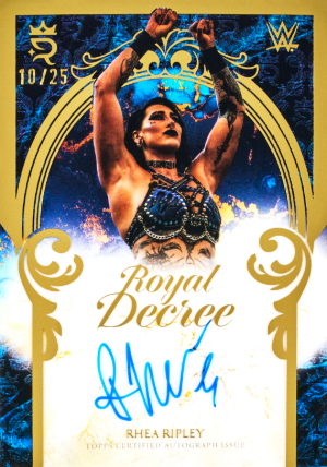 2025 Topps Royalty WWE Royal Decree Gold Rhea Ripley MOCK UP