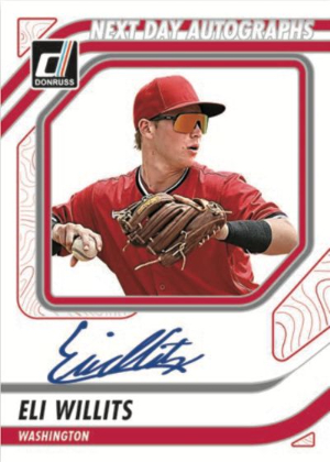 2026 Donruss Baseball Next Day Auto Eli Willits MOCK UP