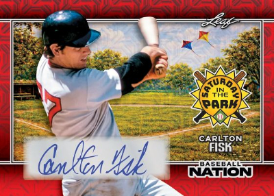 2026 Leaf Baseball Nation Saturday in the Park Auto Carlton Fisk MOCK UP