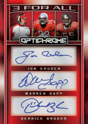 2026 Leaf Optichrome Football 3 For All Jon Gruden, Warren Sapp, Derrick Brooks MOCK UP 2026 Leaf Optichrome Football 3 For All Jon Gruden, Warren Sapp, Derrick Brooks MOCK UP