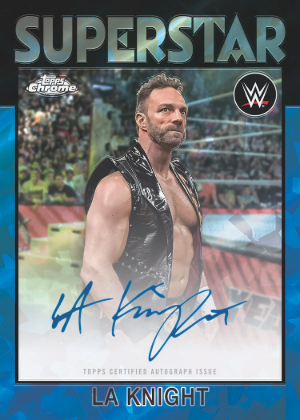 2026 Topps Chrome Sapphire WWE 1986 Topps Autographs LA Knight MOCK UP