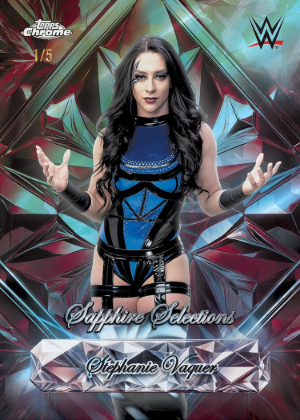 2026 Topps Chrome Sapphire WWE Sapphire Selections Stephanie Vaquer MOCK UP