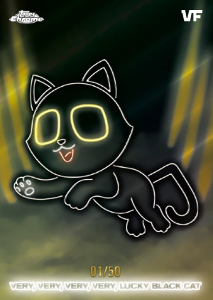 2026 Topps Chrome VeeFriends Neon Lights Very Very Very Very Lucky Black Cat MOCK UP 2026 Topps Chrome VeeFriends Neon Lights Very Very Very Very Lucky Black Cat MOCK UP