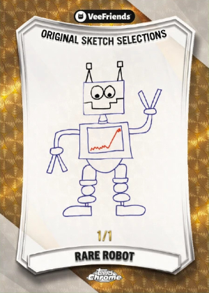 2026 Topps Chrome VeeFriends Original Sketch Selections SuperFractor Rare Robot MOCK UP 2026 Topps Chrome VeeFriends Original Sketch Selections SuperFractor Rare Robot MOCK UP