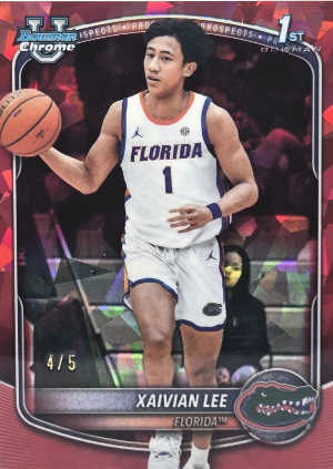 2025-26 Bowman Sapphire Basketball Base Chrome Prospects Red Sapphire Xaivian Lee 2025-26 Bowman Sapphire Basketball Base Chrome Prospects Red Sapphire Xaivian Lee