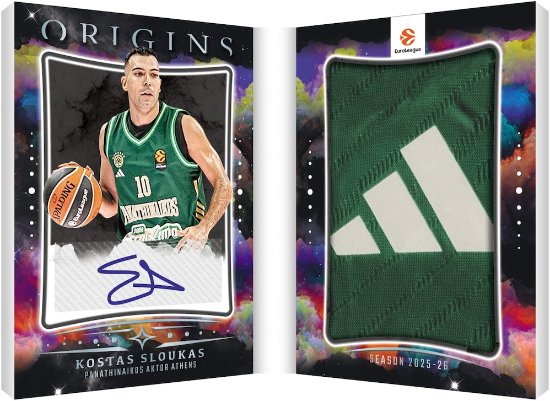 2025-26 Panini Origins EuroLeague Basketball Auto Booklet Patch Kostas Sloukas MOCK UP