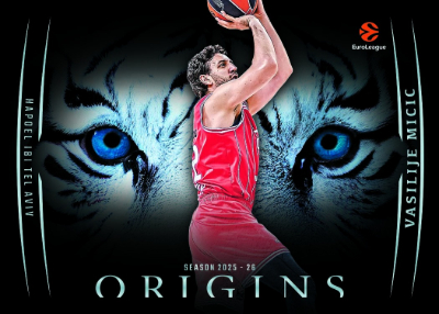 2025-26 Panini Origins EuroLeague Basketball White Tiger Eyes Vasilije Micic MOCK UP