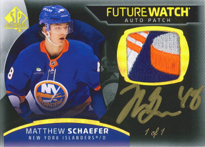 2025-26 SP Authentic Hockey Base Future Watch Auto Patch Black Matthew Schaefer 2025-26 SP Authentic Hockey Base Future Watch Auto Patch Black Matthew Schaefer