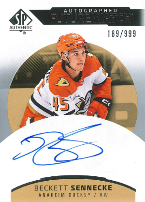 2025-26 SP Authentic Hockey Base Future Watch Rookies Auto Beckett Sennecke 2025-26 SP Authentic Hockey Base Future Watch Rookies Auto Beckett Sennecke