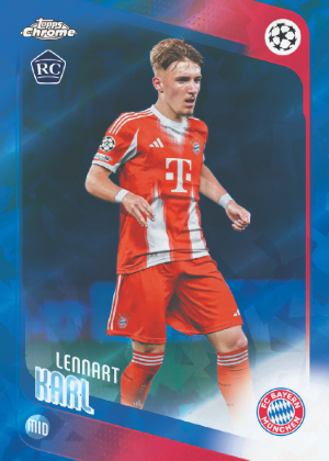 2025-26 Topps Chrome Sapphire UEFA Base Sapphire Lennart Karl MOCK UP