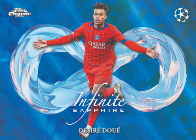 2025-26 Topps Chrome Sapphire UEFA Infinite Sapphire Desire Doue MOCK UP