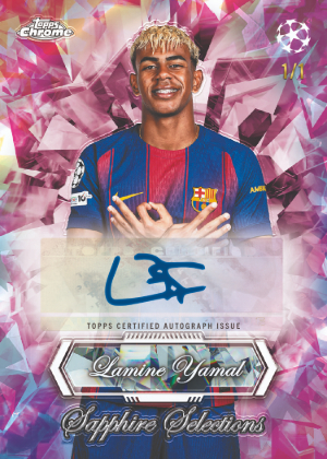 2025-26 Topps Chrome Sapphire UEFA Sapphire Selections Auto Lamine Yamal MOCK UP