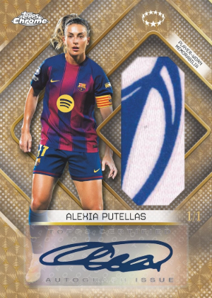 2025-26 Topps Chrome UEFA Womens Champions League Chrome Premium Auto Relic SuperFractor Alexia Putellas MOCK UP