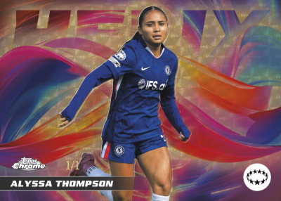 2025-26 Topps Chrome UEFA Womens Champions League Helix SuperFractor Alyssa Thompson MOCK UP