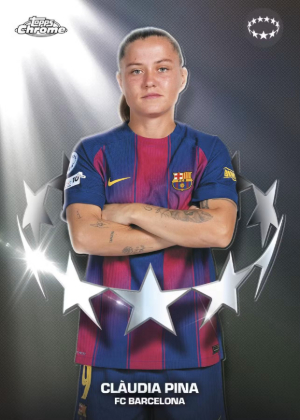2025-26 Topps Chrome UEFA Womens Champions League Noble One Claudia Pina MOCK UP