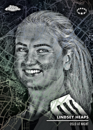 2025-26 Topps Chrome UEFA Womens Champions League Oslo at Night Lindsey Heap MOCK UP