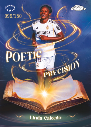 2025-26 Topps Chrome UEFA Womens Champions League Poetic Precision Linda Caicedo MOCK UP