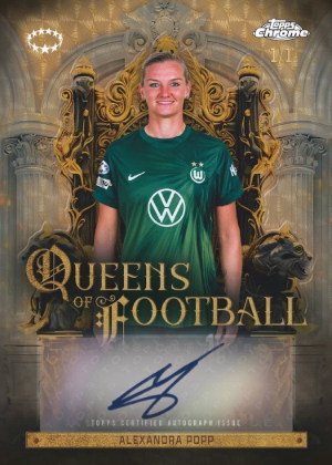 2025-26 Topps Chrome UEFA Womens Champions League Queens of Football Auto SuperFractor Alexandra Popp MOCK UP